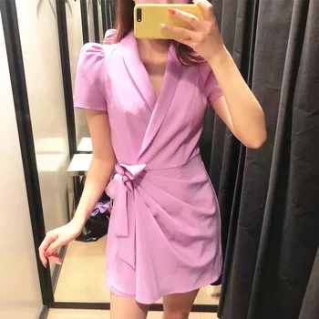 

Foridol purple romper jumpsuits women v neck chic playsuit overalls casaul 2020 office lady rompers female