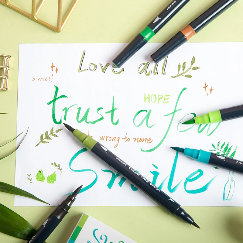 monami twin brush pen