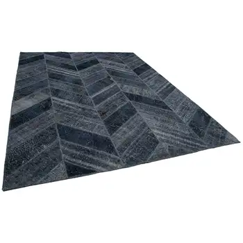 

248x310 Cm Grey Handmade Modern Patchwork Rug-8x10 Ft