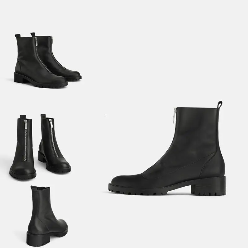 

Woman Round Boots Head Short Boots Girls With Boots Square With