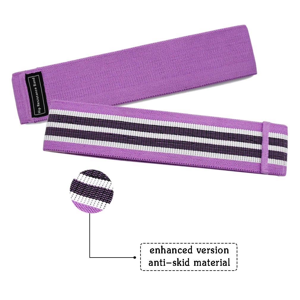 Противоскользящий круг хип сопротивление полосы обучения расширитель прибор для занятия йогой ноги тренировки эластичная резиновая резинка оборудование для фитнеса - Цвет: Purple 76x8cm