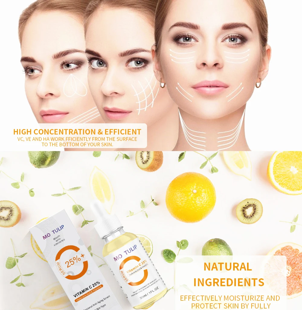 MO TULIP Hyaluronic Acid Serum + Vitamin C Serum Anti-Aging Moisturizing Skin Care Firming Treatment Whitening Moisturizing MO TULIP Hyaluronic Acid Serum + Vitamin C Serum Anti-Aging Moisturizing Skin Care Firming Treatment Whitening Moisturizing