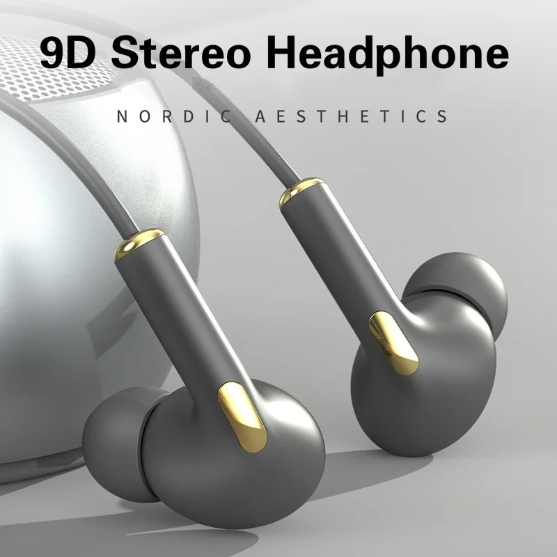 

9D Stereo Wired Sport Earphone for Samsung High Bass 3.5MM In-Ear Earphones with Mic Earbuds for Samsung Xiaomi HUAWEI Phone