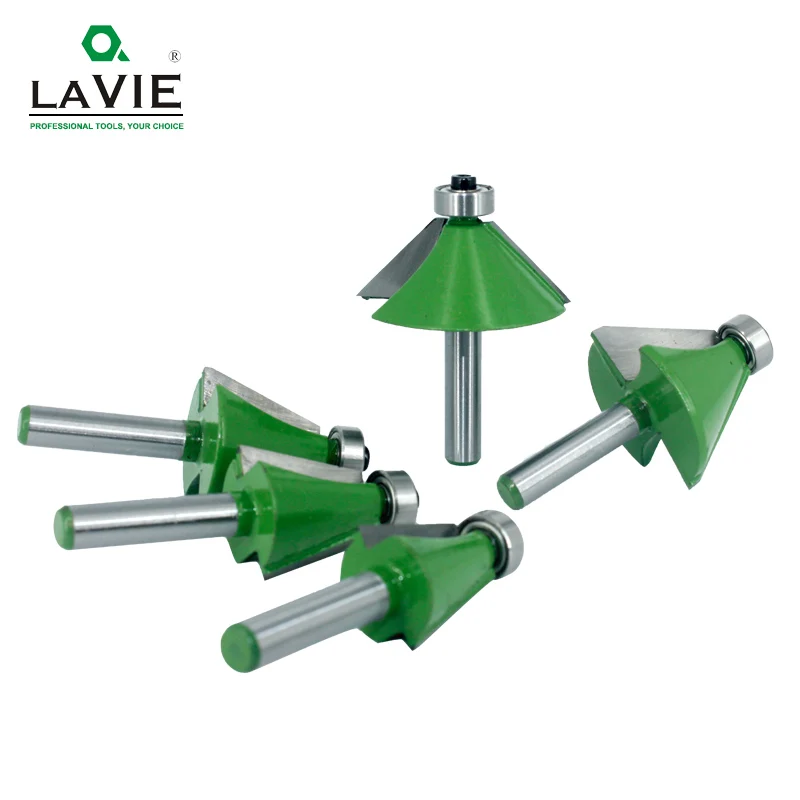  LAVIE 1pc 8mm Shank Chamfer Router Bit 22.5 Degree Bevel Edging Milling Cutter for Wood Woodorking 