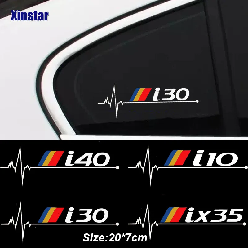 

2pcs car windows sticker for hyundai I10 I20 I30 I40 IX35