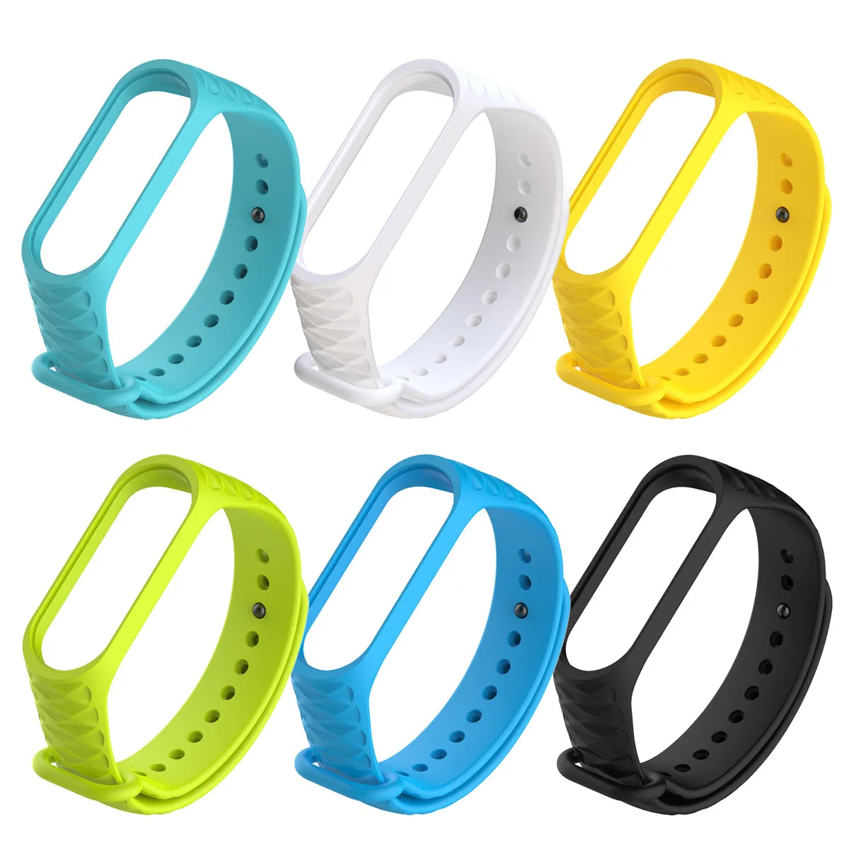 6 PCS 6 шт. для mi Band 4 ремешок модный новейший mi Band 4 ремешок силиконовый ремешок Замена для Xiao mi band 4 Band - Цвет: 6 PCS