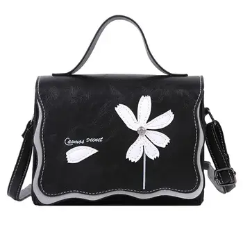 

Fashion Retro Flower Decorative Crossbody Bag Women Casual Purse Bags Durable PU Leather Shoulder Messenger Handbags
