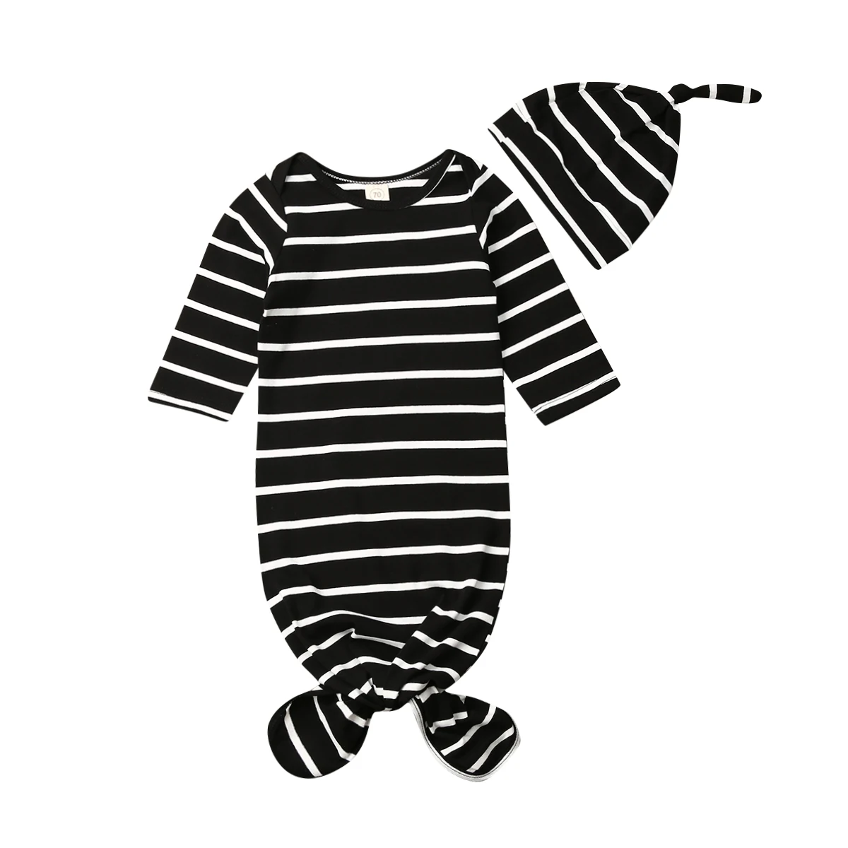 Черный Emmababy осеннее хлопковое детское длинное пеленка с рукавами из муслина, 2 шт. одеяло для новорожденных - Цвет: Черный