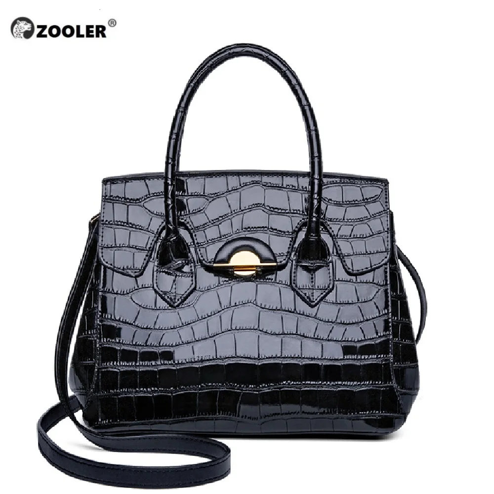 High quality Cow Bag Female luxury Genuine leather bags women ZOOLER brand handbag designer tote bag bolsa feminina#MH203 - Цвет: elegant black