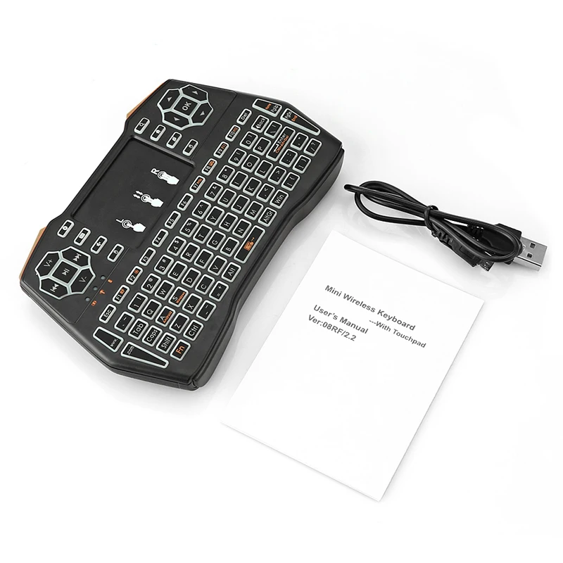 Miniteclado inalámbrico i8 Plus, sin retroiluminación, 2,4 GHz, con Touchpad, inglés, ruso, Air Mouse, Control remoto, para Android, decodificador, PC - Imagen 6