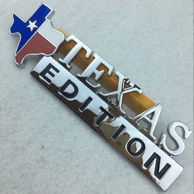 【Cool】1PC 16 2 см * 4 серебряная металлическая эмблема для машины Texas Edition значок