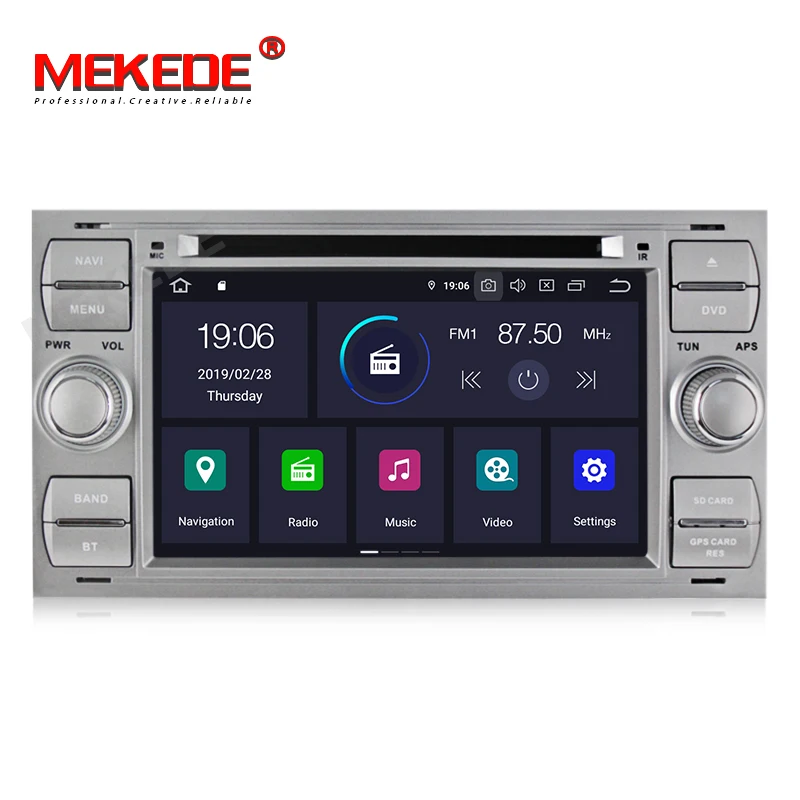 Sale MEKEDE IPS DSP car media player for Ford Fiesta Focus C-max Galaxy Mondeo Transit with Andorid 9.0 4G RAM 64G ROM 3
