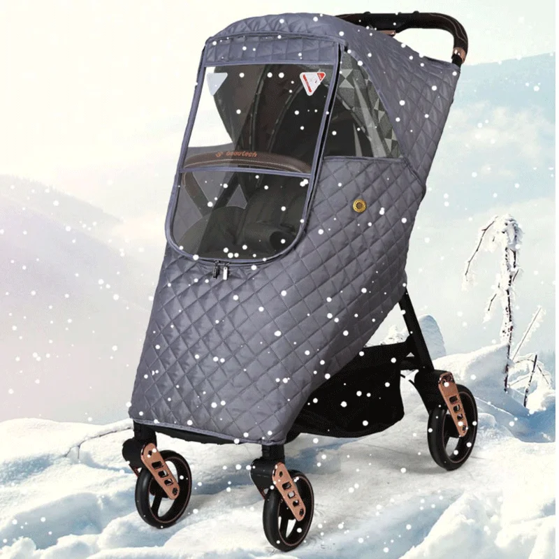 

Stroller Accessories Waterproof Rain Cover Thicken Winter Wind Dust Full Cover Raincoat Baby Stroller Pushchairs Stroller Cover