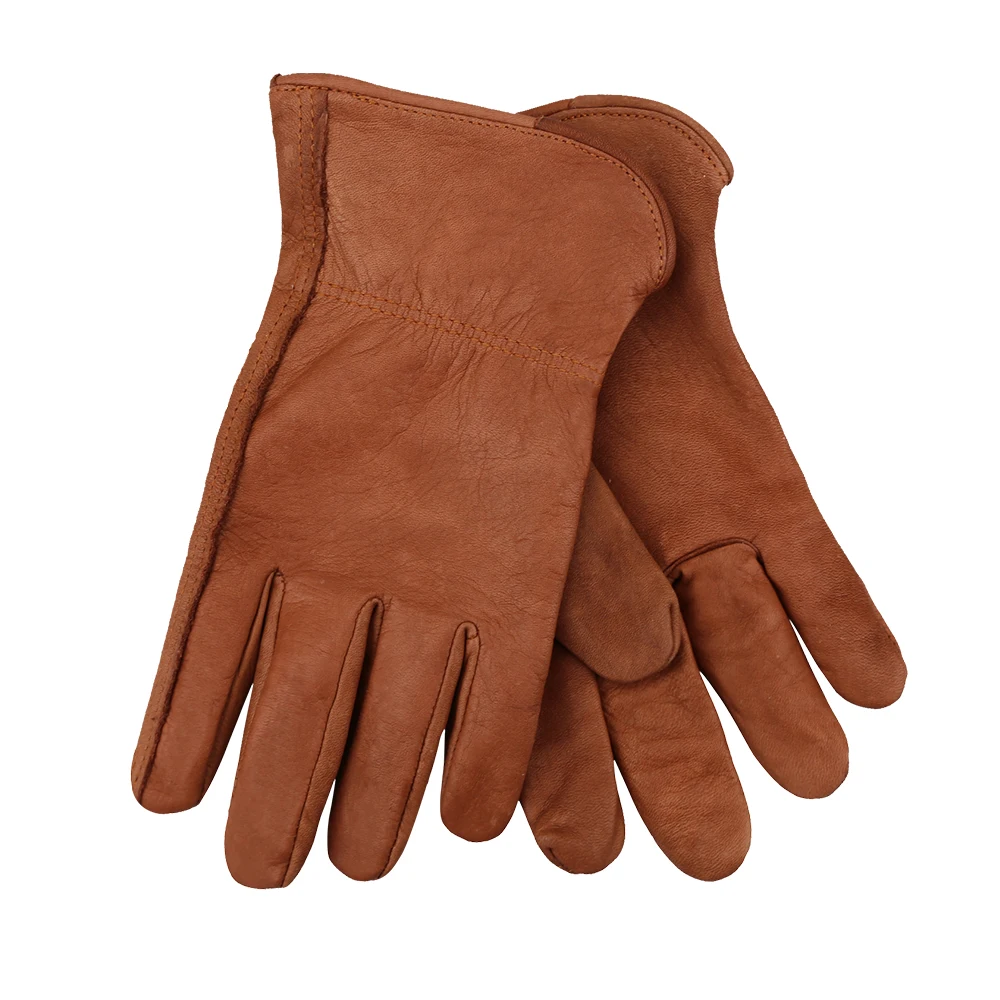 Brown Cow Leather Work Gloves General Use Motorcycle Drivers Safety Glove Men&Women Work Gloves Protective Gloves