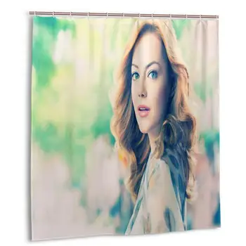 

Emma Stone Shower Curtain with Hooks bathroom Waterproof Polyester Fabric