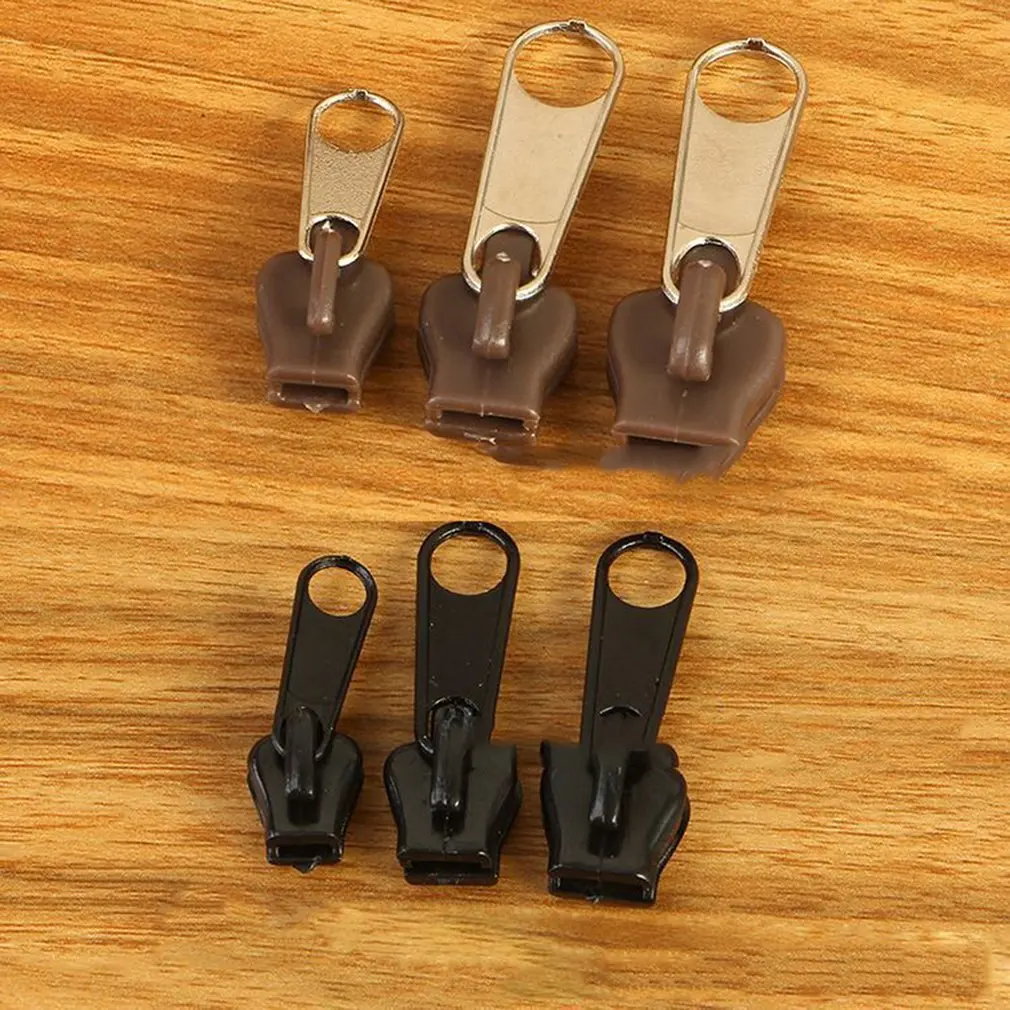 6 Pcs Universal Instant Fix Zipper Repair Kit Replacement Zip Slider Teeth Rescue Sewing Replacement 3 Sizes/Set Kit