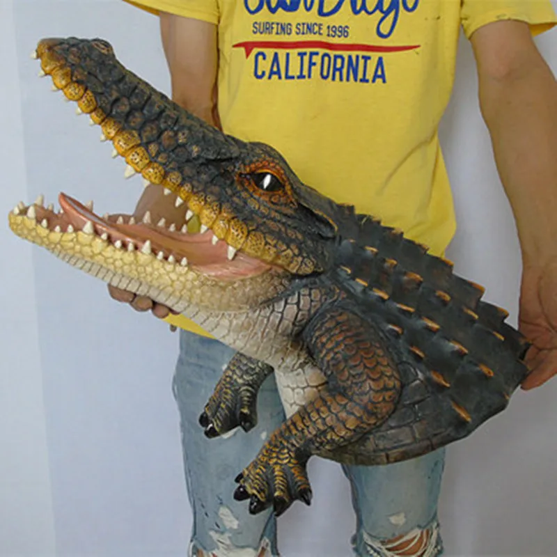 Европейский стиль моделирование животных Crocodil голова стереоскопические настенные вешалки креативный кинотеатр настенные украшения X2447