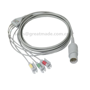 

Compatible Nihon Kohden Defibrillator TEC-7721C, TEC-7731C 11pin 3 Lead 5-lead ECG Patient Cable
