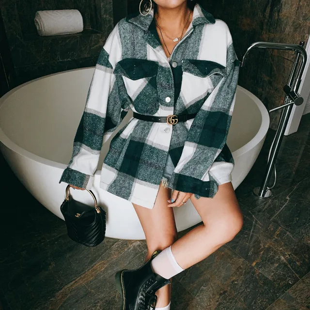 US $19.83 Winter coats and jackets women plaid jacket ladies korean jackets ladies oversized jacket winter co