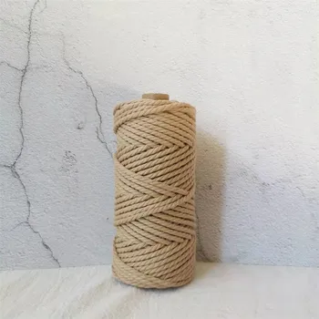 

ROPEMATE PREMIUM SOFT COTTON CORD string DIY 4MM 50 Meters - 3 STRANDS - KHAKI COLOR