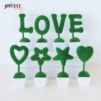 

4 Pcs Pot Culture Letter Figure Creative Home Decoration Accessories Flower Valentine's Day Gift Simulation Plants Jungle Party
