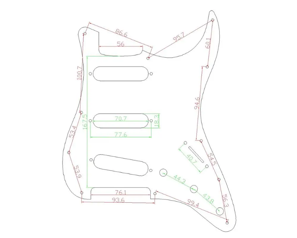 Musiclily SSS 11 Hole Strat Гитара Накладка для Fender США/мексиканский сделано стандартный стиль Stratocaster, 1Ply матовый черный