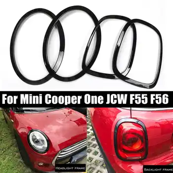 

4 Pcs/Set Car Headlight Head Tail Rear Lamps Rim Light Trim Ring Covers For Mini Cooper One JCW F55 F56 Car Styling Accessories