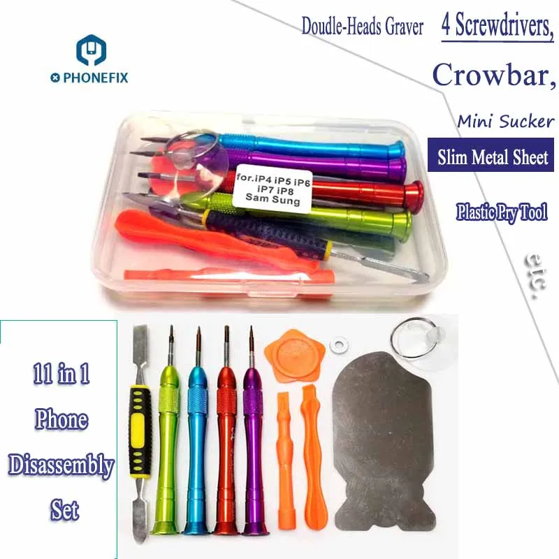 Cell phone Opening Repair Tools Kit Screwdrivers Set Plastic Metal LCD