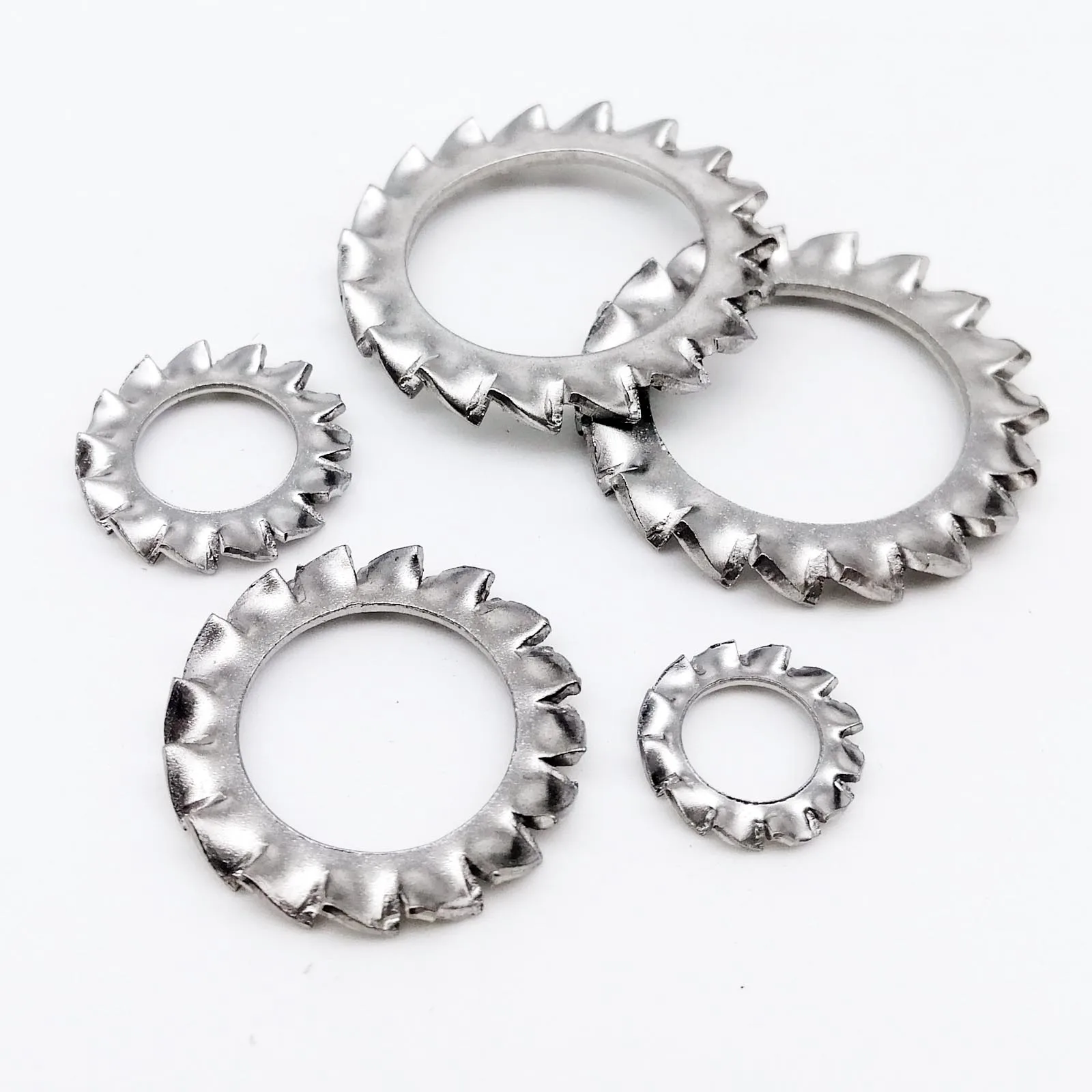 Stainless Steel Washers M2.5 M3 M4 M5 M6 M8 M10 M12 M14-M24 304 5/10/50pc External Toothed Serrated Lock Shakeproof Star Gasket stainless steel washers