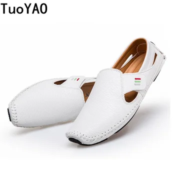 

Mens Loafers Casual Genuine Leather Men Sneakers Moccasins Handmade Slip On Boat Shoes Classical Homme Big Size 48