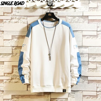 

SingleRoad Man's Sweatshirt Men 2020 New Men's Clothing Patchwork Oversized Harajuku Japanese Streetwear Sweatshirts For Men