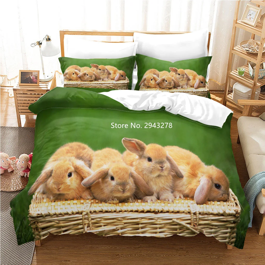 Cute Doggie Series Bedding Deluxe Full-size Duvet Covered Pillowcase Linen Adult Children Bedroom Decor with Colorful Print