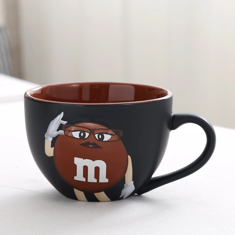 Коричневый Керамическая цветная эмалированная Кружка M& M's MM Beans чашка для кофе и молока, чашка для питья, кафе, Oatmeal, кружки - Цвет: Коричневый