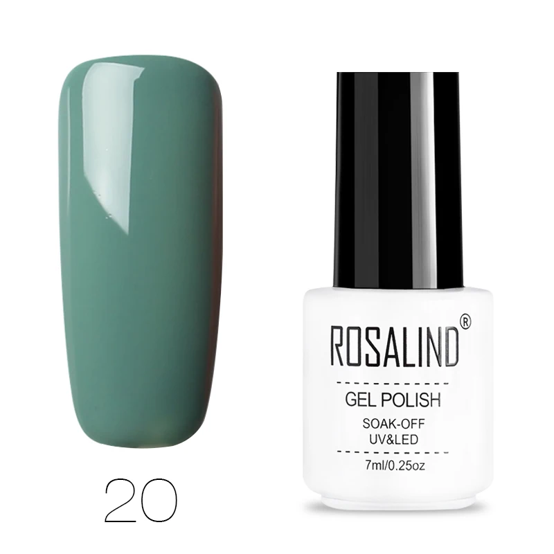 ROSALIND классический сплошной Цвет гель лак для ногтей все для маникюра ногти маникюр Топ База Набор дизайн ногтей гель лаки - Цвет: RC20
