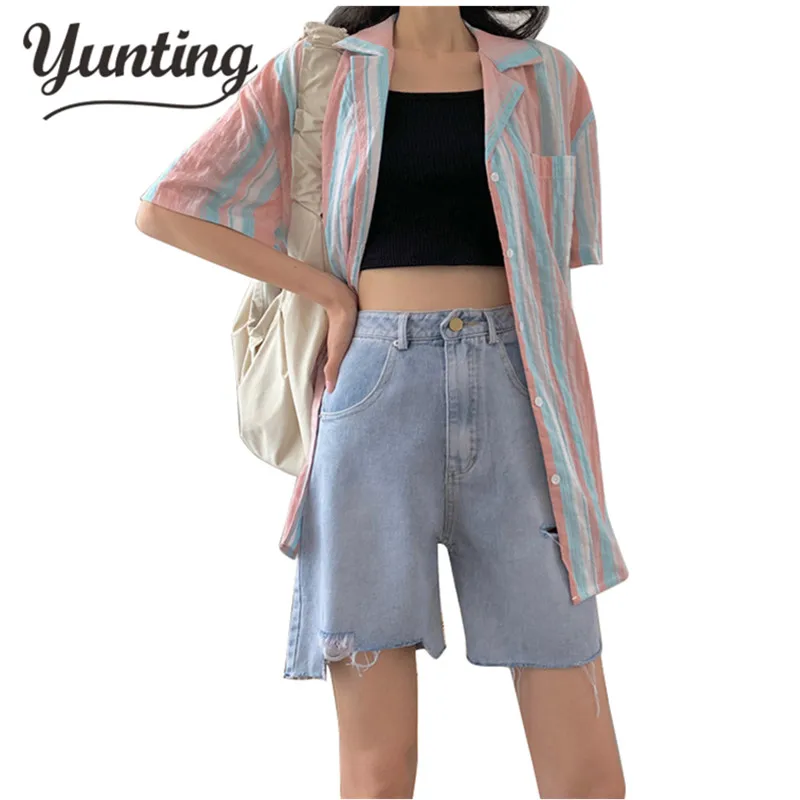 

2021 Women's Denim Classic Vintage High Waist Blue Female Caual Summer Ladies Shorts Jeans