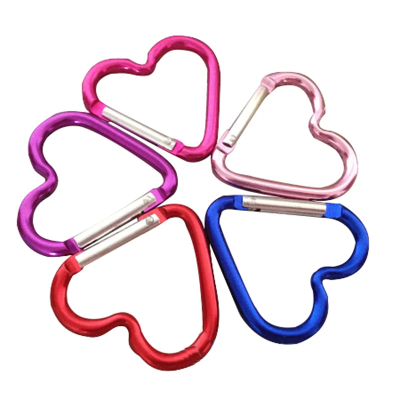 

Carabiners Climbing Heart Shape Alloy Aluminum Camp Backpack Buckle Light Handy Key Chain Multifunctional Bottle Buckles Durable