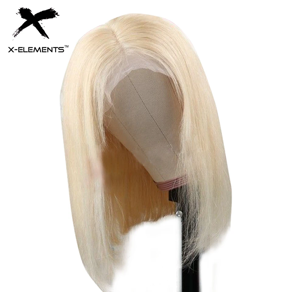 13*4 Lace Front Human Hair Wigs Honey Blonde 613 Short Bob Wig Brazilian Straight Lace Front Wig Human Hair Wigs For Women