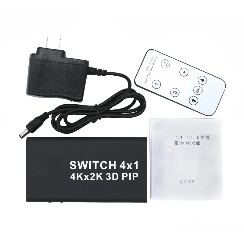 4K HDMI-compatible Switch 1.4b 4 in 1 out Switcher With Picture-in-Picture (PIP) Function HD 4k*2K 3D PIP Converter | Электроника