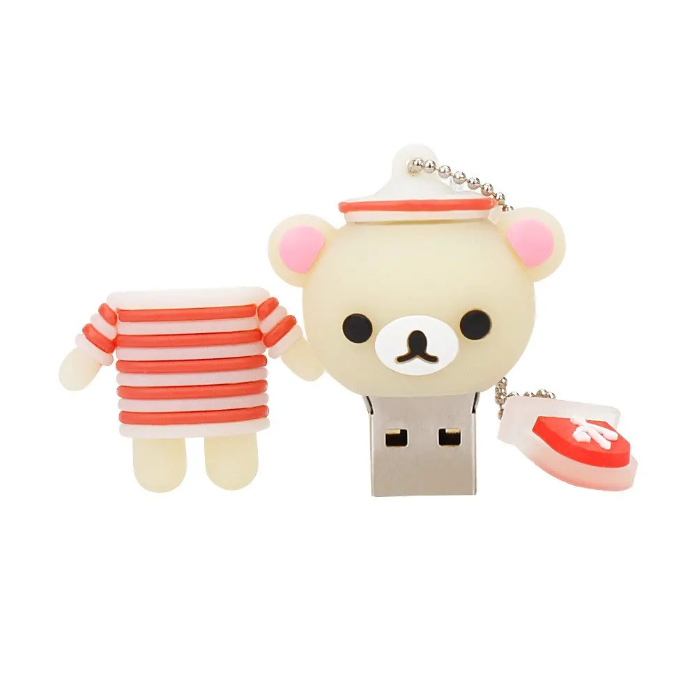 

pen drive 128gb Creative Cartoon Bear USB Flash Drive Pendrive USB Memory disk 4GB 8GB 16GB 32GB 64GB Cute Usb 2.0 Free Shipping