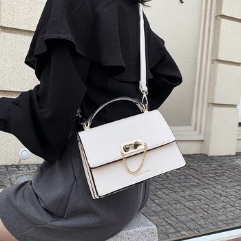 

Chains Fashion Handbag Women 2020 New Quality Temperament Wild Lady Shoulder Small Square Bag female Casual Messenger Girl Bag