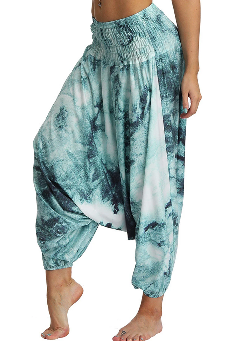 

Women's Boho Loosed Harem Yoga Pants,Hippie Palazzo Casual Aladdin Genie Beach Pants,Training Sports Pants