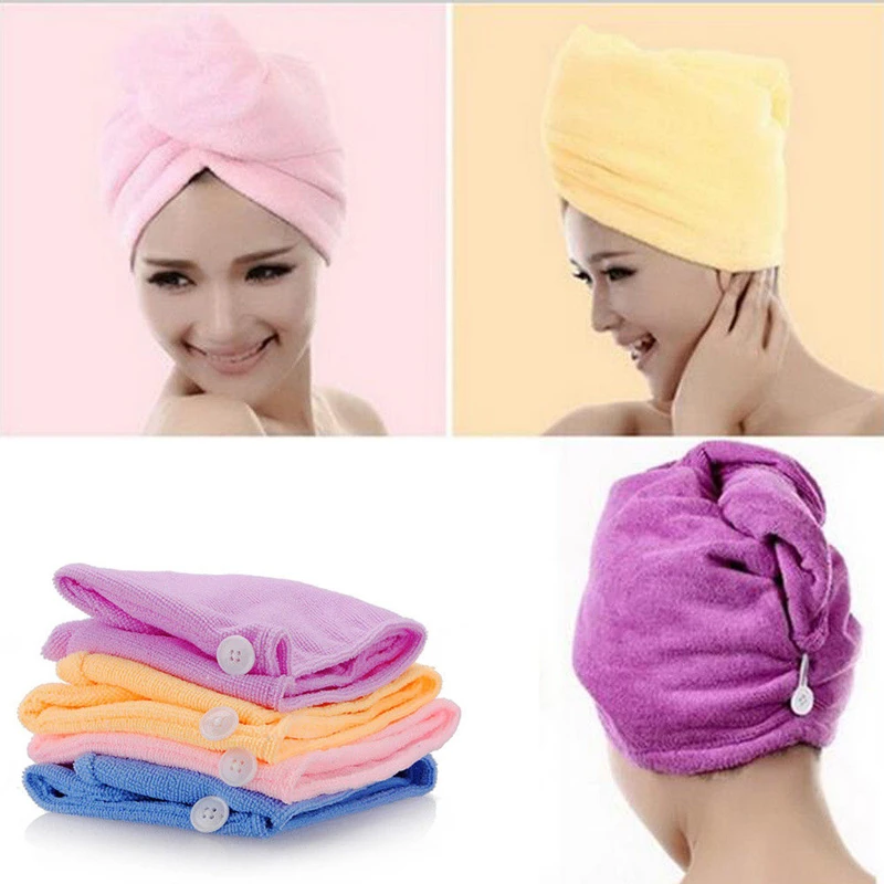 Microfaser Handtuch Schnell Trocken Haar Magic Trocknen Turban Wrap Hat Cap