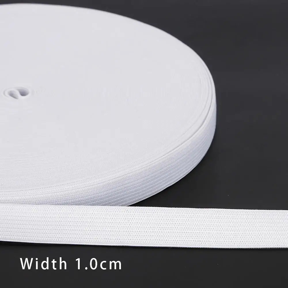 Black and White Elastic Nylon Webbing for Clothing and Sewing Accessories - 5 Yards