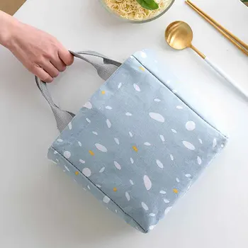 

Adults Tote Working Students Travel Bento Box Portable Printed Insulated Cooler Drawstring Food Storage Picnic Lunch Bag Outdoor