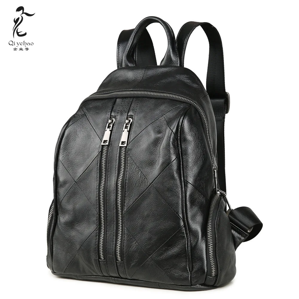 

Leather Backpack Women's 2018 New Style Casual Full-grain Leather Backpack Women's Large Capacity Backpack Guangzhou