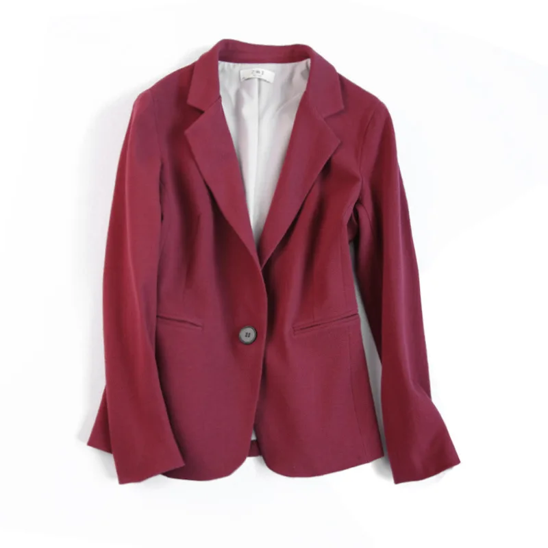 

Zoj Elegant Commuting One-Button Suit Women's 2019 Autumn Pure Cotton Casual Knit Suit Jacket WOMEN'S Dress