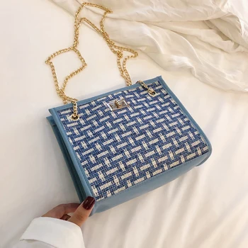 

Luxury Handbags Women Bags Designer Fashion Knitting Chain Shoulder Bag Famous Tote Crossbody Bags For Women 2020 White HandBags