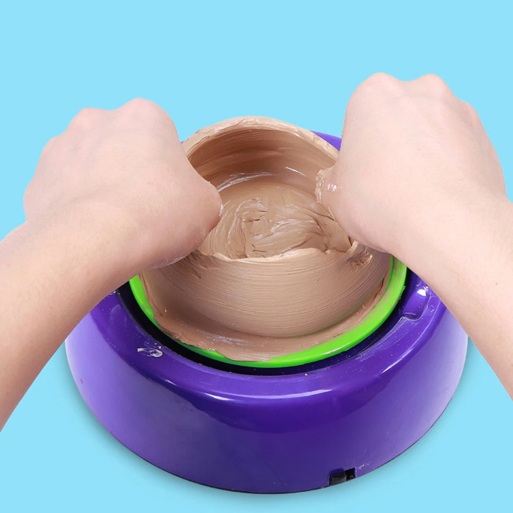 Мини DIY ручной работы электрическая керамическая гончарная машина дети ремесло игрушки для керамических колес искусство ремесла раннего образования игрушка