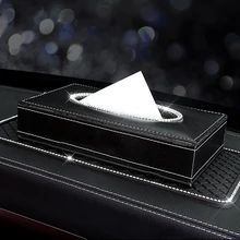 Из искусственной кожи со стразами коробка для салфеток центральная консоль автомобильный подлокотник блестящая коробка для салфеток V-Best