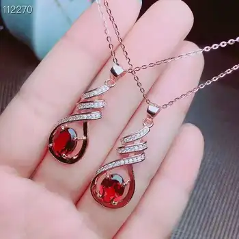 

Pakistan natural Garnet Necklace 925 silver 3x4mm Gemstones Jewelry
